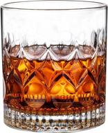 paracity 9.5 oz whiskey glasses set of 2 - crystal old fashioned tumbler rocks glass for bourbon, scotch, cocktails, wine - ideal birthday gift for men logo