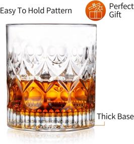 img 2 attached to PARACITY 9.5 oz Whiskey Glasses Set of 2 - Crystal Old Fashioned Tumbler Rocks Glass for Bourbon, Scotch, Cocktails, Wine - Ideal Birthday Gift for Men