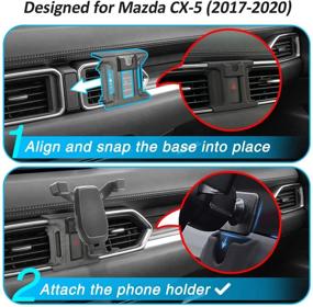 img 3 attached to Держатель телефона AYADA: идеально подходит для Mazda CX-5 | Стабильное автоматическое замыкание по гравитации | Легкая установка CX-5 аксессуары 2017-2020