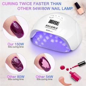 img 3 attached to Быстрая 150W УФ-лампа для ногтей с светодиодами от NAILGIRLS - профессиональный сушильщик для гель-лака | 4 установки таймера и интеллектуальный сенсор света для маникюра/педикюра