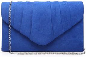 img 4 attached to Dasein Evening Velvety Pleated Envelope Women's Handbags & Wallets in Clutches & Evening Bags