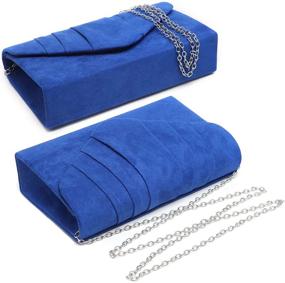 img 2 attached to Dasein Evening Velvety Pleated Envelope Women's Handbags & Wallets in Clutches & Evening Bags