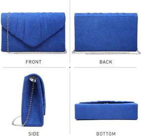 img 3 attached to Dasein Evening Velvety Pleated Envelope Women's Handbags & Wallets in Clutches & Evening Bags