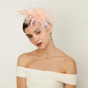 img 2 attached to 👒 Fascinator Vintage Derby Headband Yellow: Must-Have Special Occasion Women's Accessory