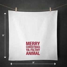 img 3 attached to 🎄 RubiaRojo Merry Christmas Ya Filthy Animal Holiday Kitchen Towel – White Flour Sack Hand Towel