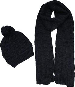 img 1 attached to HANERDUN Women's Girls Fashion Winter 🧣 Warm Knitted Hat Beanie and Scarf Set