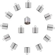 arricraft 50pcs stainless steel barrel end caps for leather cord jewelry making, 11mm wide, 13mm long - enhancing seo logo