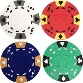 img 4 attached to Poker Chip Coasters Set Four YH