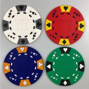 img 2 attached to Poker Chip Coasters Set Four YH