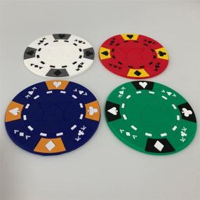 img 3 attached to Poker Chip Coasters Set Four YH