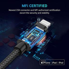 img 3 attached to ⚡Сертифицированный кабель Elktry USB C к Lightning - 3 штуки, длиной 6 футов, зарядное устройство для iPhone 12, быстрая зарядка, кабель из нейлона - черный