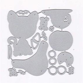 img 1 attached to Adorable 3.9 by 3.9 Inches Cats Pumpkin Happy Pumpkin Letters Metal Cutting Dies for Scrapbooking Card Making Halloween Craft Dies