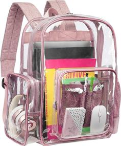 img 4 attached to 🎒 Transparent Backpack with Durable Straps - Packism Heavy Duty Clear Backpack