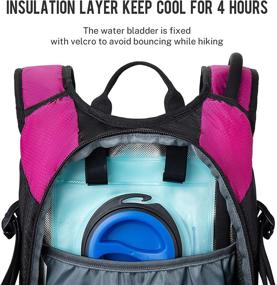 img 1 attached to 🎒 ROCKRAIN Lightweight Insulated Hydration Backpack with 2L BPA Free Bladder - Ideal Water Pack for Hiking, Camping, Climbing, and Cycling