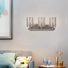 img 2 attached to 💡 Doraimi Modern Crystal Wall Sconce Lighting w/ Brushed Nickel Finish - LED Bulb Not Included