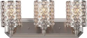 img 3 attached to 💡 Doraimi Modern Crystal Wall Sconce Lighting w/ Brushed Nickel Finish - LED Bulb Not Included