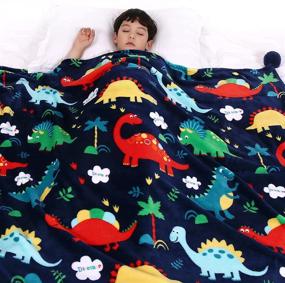 img 4 attached to Dinosaur Blanket for Kids, Ausener Boys and Girls, Bright Dinosaur Pattern, Sofa, Couch, and Bed Throw Blanket, 50x60 inches