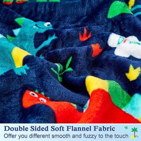 img 2 attached to Dinosaur Blanket for Kids, Ausener Boys and Girls, Bright Dinosaur Pattern, Sofa, Couch, and Bed Throw Blanket, 50x60 inches