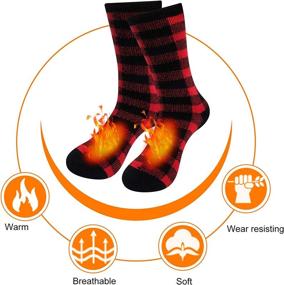 img 1 attached to 🧦 Men's Thick Heated Thermal Socks | Warm Winter Socks for Extreme Temperatures and Cold Weather