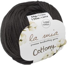 img 4 attached to La Mia Cottony 100% Cotton Baby Yarn - Super Soft Smoked Grey, 5 Balls, 8.8 Oz Total Weight