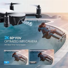 img 3 attached to 🚁 Potensic Elfin Drones with Camera: 2K FPV Foldable Drone for Kids & Adults with Advanced Features - Gravity Sensor, Trajectory Flight, Gesture Control, Headless Mode, Optical Flow Positioning | Includes 2 Batteries & Carry Case