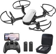 🚁 potensic elfin drones with camera: 2k fpv foldable drone for kids & adults with advanced features - gravity sensor, trajectory flight, gesture control, headless mode, optical flow positioning | includes 2 batteries & carry case logo