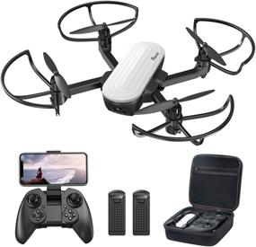 img 4 attached to 🚁 Potensic Elfin Drones with Camera: 2K FPV Foldable Drone for Kids & Adults with Advanced Features - Gravity Sensor, Trajectory Flight, Gesture Control, Headless Mode, Optical Flow Positioning | Includes 2 Batteries & Carry Case