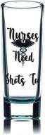 🩺 greenline goods shot glass for nurses - nurse appreciation gift - funny colored shot glass (1 glass) - 2 sided design logo