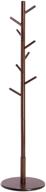 🧥 vasagle solid wood coat rack with 8 hooks - free standing hall tree for hats, bags, purses - dark walnut finish - perfect for entryway, hallway, and office logo