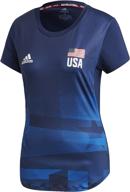 👚 adidas women's usa volleyball primeblue replica tee: stylish and sustainable performance wear logo