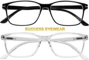 img 3 attached to 👓 Enhance Your Reading Experience with 2 Pairs of Anti-Glare Computer Glasses - Quality Comfort for Men and Women +1