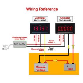 img 1 attached to 🔋 DROK-100035 0.36-Inch 5-Digit DC Voltmeter Panel Mount Meter - Range: 0-33.000V, 12V/24V Voltage Monitoring Tester Gauge with Green LED Display and 3 Wire Connection