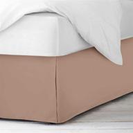 premium hotel luxury taupe bed skirt/dust ruffle - cal-king size, 16 inch drop - high-quality hotel-grade design logo
