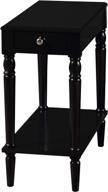 🪑 convenience concepts french country chairside table, black - no tools assembly logo