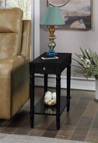 img 2 attached to 🪑 Convenience Concepts French Country Chairside Table, Black - No Tools Assembly