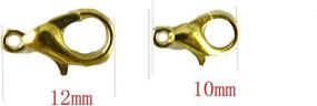 img 1 attached to 🦞 Gold Plated Lobster Claw Clasp Set - 200 Honbay Curved Lobster Clasps in 2 Sizes (100-12x6, 100-10x5) for DIY Jewelry Making