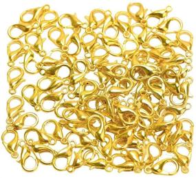 img 2 attached to 🦞 Gold Plated Lobster Claw Clasp Set - 200 Honbay Curved Lobster Clasps in 2 Sizes (100-12x6, 100-10x5) for DIY Jewelry Making