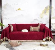 🛋️ stacypik luxury jacquard sofa slipcover - ultimate protection for three cushion sectional couches - red color - form fit furniture protector for living room - ideal for pets and kids - 71" x 118 logo