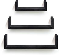 📚 black wall mounted solid wood floating shelves ideal for bathroom or livingroom logo