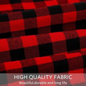 img 1 attached to 48-inch Red and Black Buffalo Check Plaid Christmas Tree Skirt with Snowflake Design - Double Layers Xmas Tree Skirt for Festive Decorations and Winter House Décor