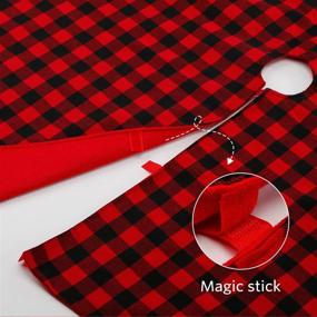 img 2 attached to 48-inch Red and Black Buffalo Check Plaid Christmas Tree Skirt with Snowflake Design - Double Layers Xmas Tree Skirt for Festive Decorations and Winter House Décor