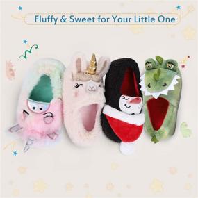 img 3 attached to 🐾 LongBay Boys Girls Cute Animal House Shoes: Fuzzy Plush Fleece Slippers with Soft Non-Skid Sole