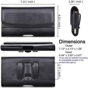 img 2 attached to 📱 Premium Black Leather Phone Holster Belt Clip Case for Samsung Galaxy S21 Ultra, S21 Plus, S20 FE, S10+, S9+, S8+: Carrying Pouch Belt Holder by Tiflook