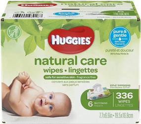 img 4 attached to 👶 HUGGIES Natural Care Unscented Baby Wipes | Sensitive Water-Based | 6 Flip-top Packs | 56 Count (Pack of 6) | Enhanced SEO