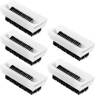 🖐️ non-disposable plastic hand scrub brush set for effective nail and hand cleaning - pack of 5 (white) logo