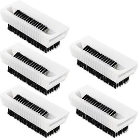 img 4 attached to 🖐️ Non-Disposable Plastic Hand Scrub Brush Set for Effective Nail and Hand Cleaning - Pack of 5 (White)