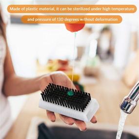 img 2 attached to 🖐️ Non-Disposable Plastic Hand Scrub Brush Set for Effective Nail and Hand Cleaning - Pack of 5 (White)