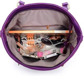 img 2 attached to 👜 KOOIJNKO 6-Piece Handbag Set: Nylon Top Handle Bag, Crossbody Shoulder Tote, Satchels Clutch Bag Kit