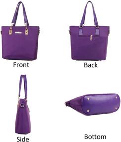 img 1 attached to 👜 KOOIJNKO 6-Piece Handbag Set: Nylon Top Handle Bag, Crossbody Shoulder Tote, Satchels Clutch Bag Kit