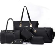 👜 kooijnko 6-piece handbag set: nylon top handle bag, crossbody shoulder tote, satchels clutch bag kit logo